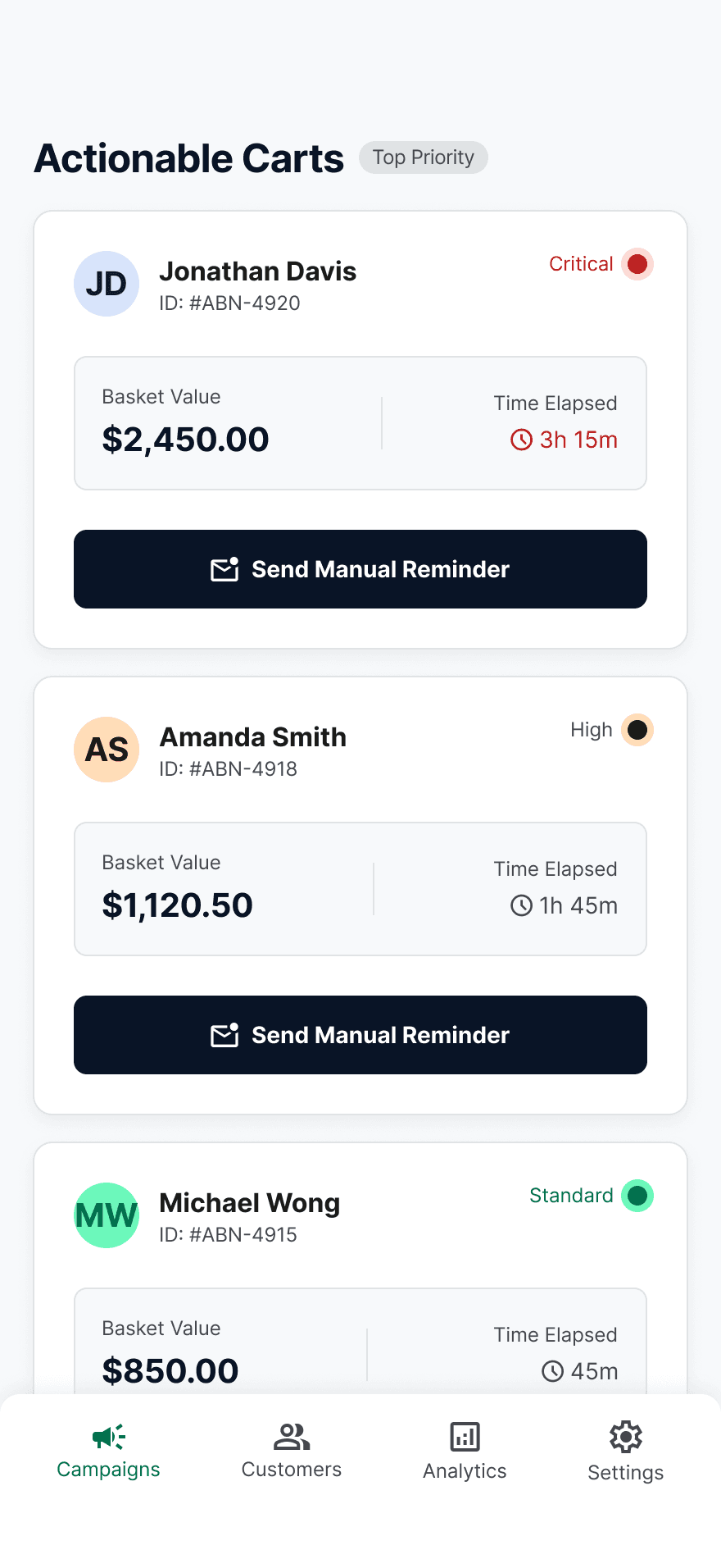 Cart insights